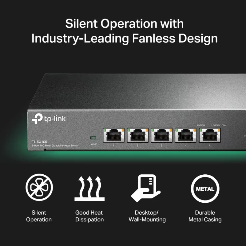 Switch no gestionado TP-Link TL-SX105 5 puertos 10G sobremesa