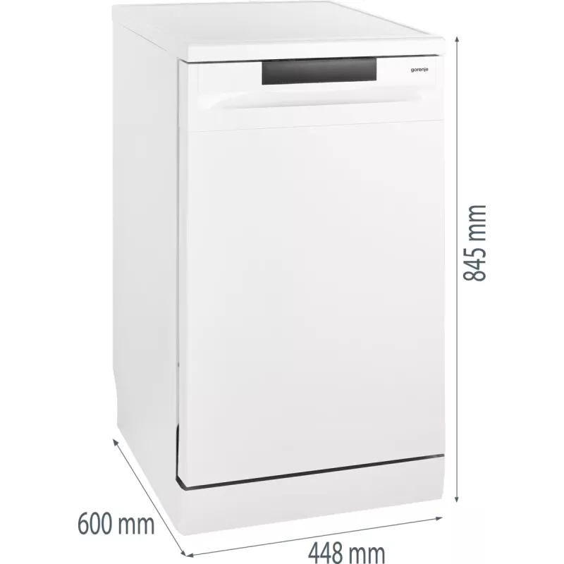 Lavavajillas independiente Gorenje GS520E15W — 9 cubiertos, 47 dB, 448×600×845 mm, 9 L/ciclo