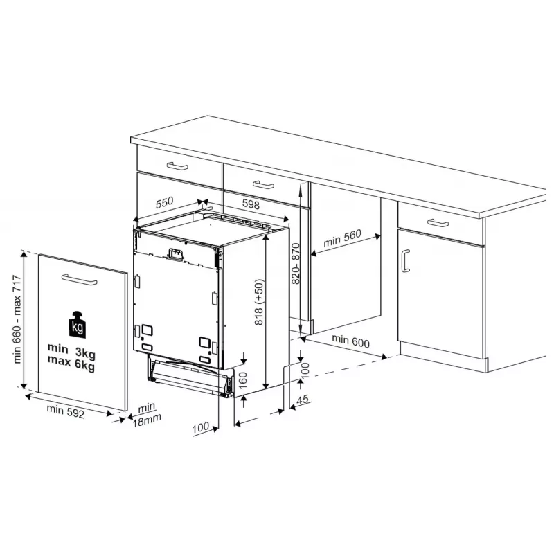 Lavavajillas totalmente integrable Beko BDIN38521Q, 15 cubiertos, 44 dB