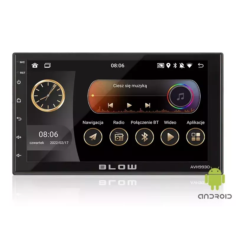 BLOW AVH-9930 autorradio 2DIN, pantalla táctil de 7", GPS, Android 11, Bluetooth, negro