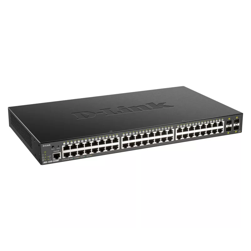 D-Link Switch gestionado Smart de 48 puertos Gigabit con 4 x 10G SFP+, 370 vatios