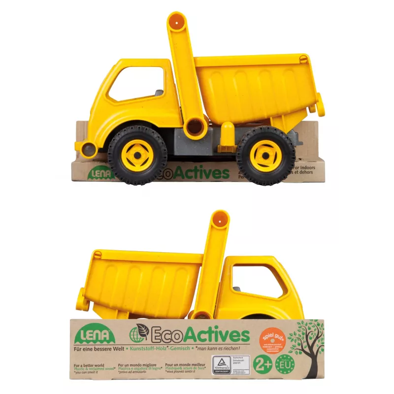 Camión volquete Lena EcoActives, volquete, 2 año(s), plástico, madera, negro, amarillo