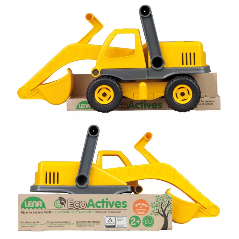 Excavadora Lena EcoActives 04211 plástico madera negro gris amarillo
