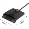 Qoltec 50634 SCR-0634 lector inteligente de tarjetas ID con chip, USB 2.0 + adaptador USB-C, negro