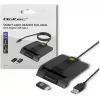 Qoltec 50634 SCR-0634 lector inteligente de tarjetas ID con chip, USB 2.0 + adaptador USB-C, negro