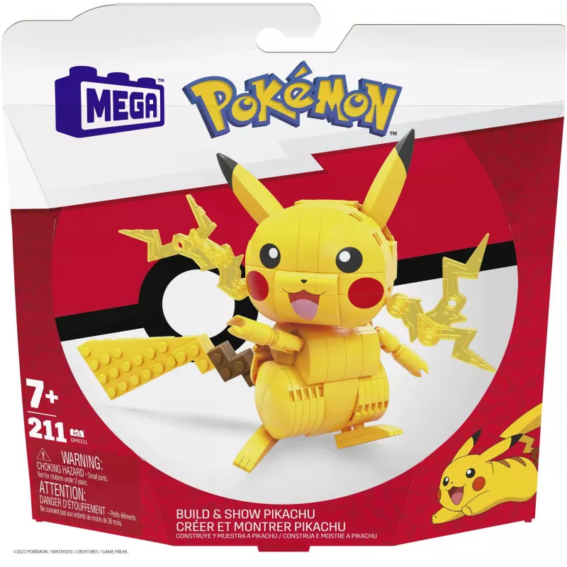 Set de construcción MEGA Pokémon Pikachu (211 piezas) con 1 figura de acción para niños