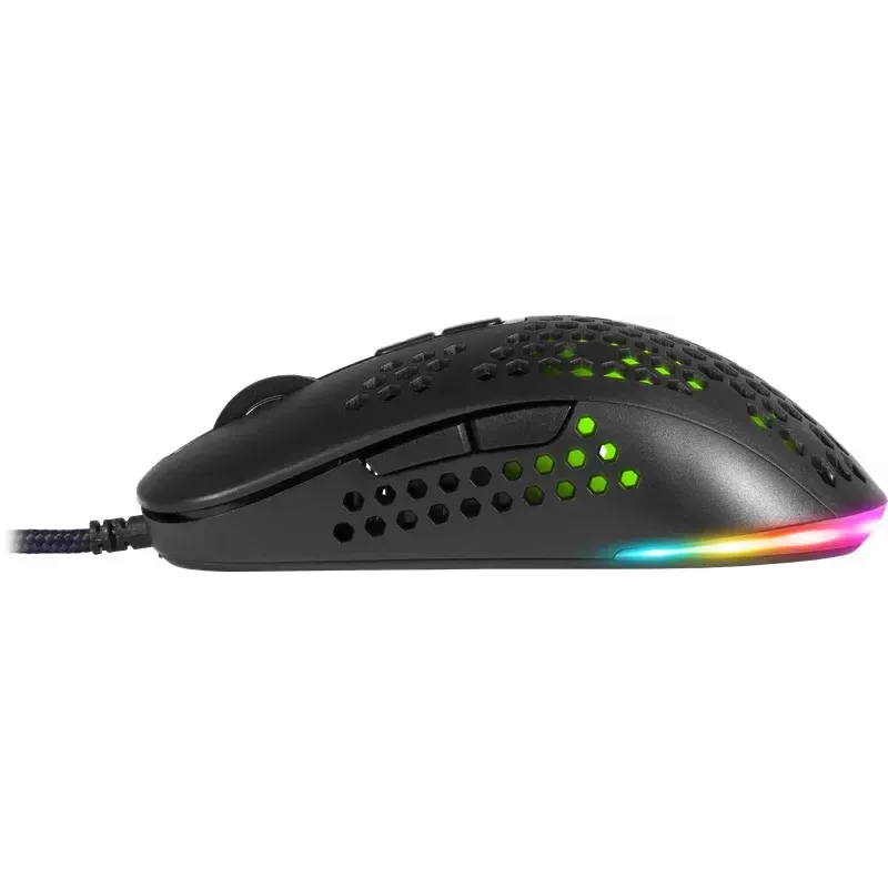 Ratón gaming con cable Defender Shepard GM-620L, óptico, 12800 DPI, 7P RGB