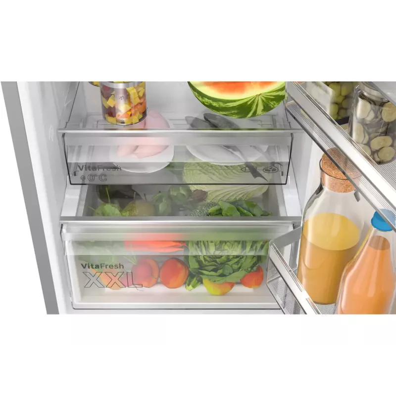 Frigorífico-congelador Bosch Serie 4 KGN362IDF, independiente, 321 L total (218 L frigorífico / 103 L congelador), acero inoxidable, congelador abajo