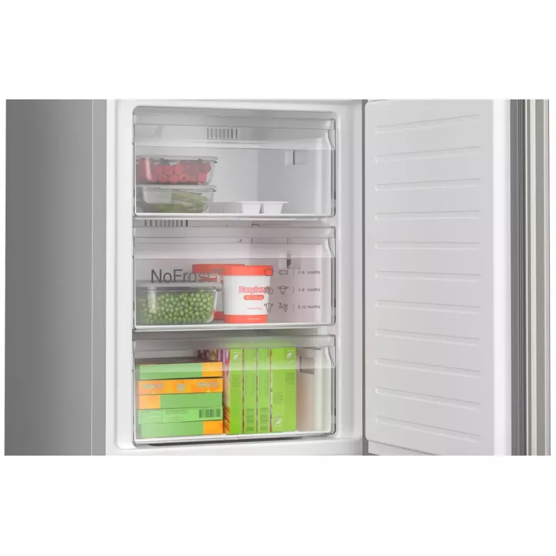 Frigorífico-congelador Bosch Serie 4 KGN362IDF, independiente, 321 L total (218 L frigorífico / 103 L congelador), acero inoxidable, congelador abajo