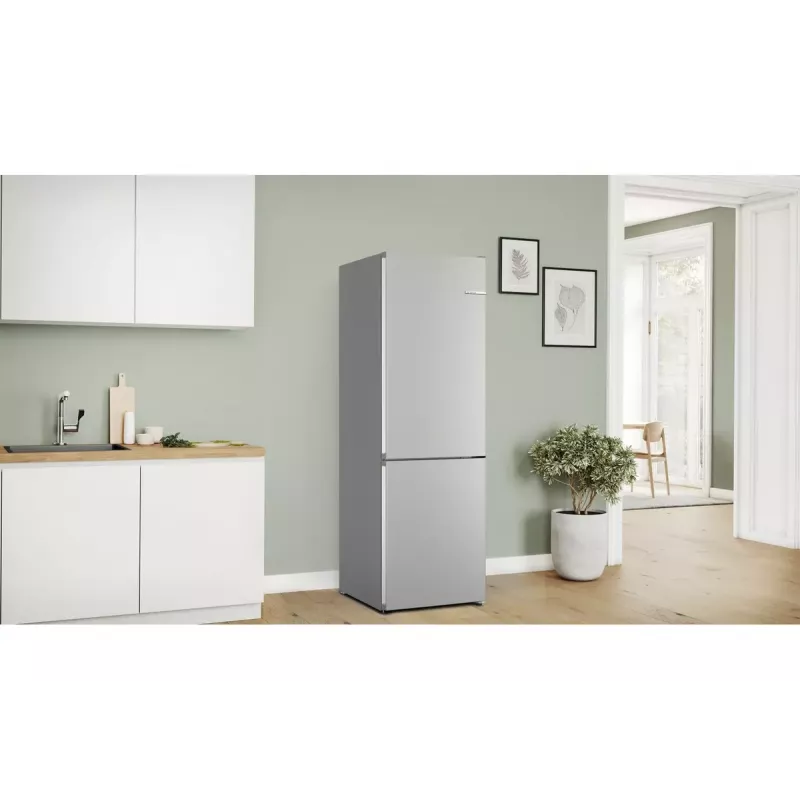 Frigorífico-congelador Bosch Serie 4 KGN362IDF, independiente, 321 L total (218 L frigorífico / 103 L congelador), acero inoxidable, congelador abajo