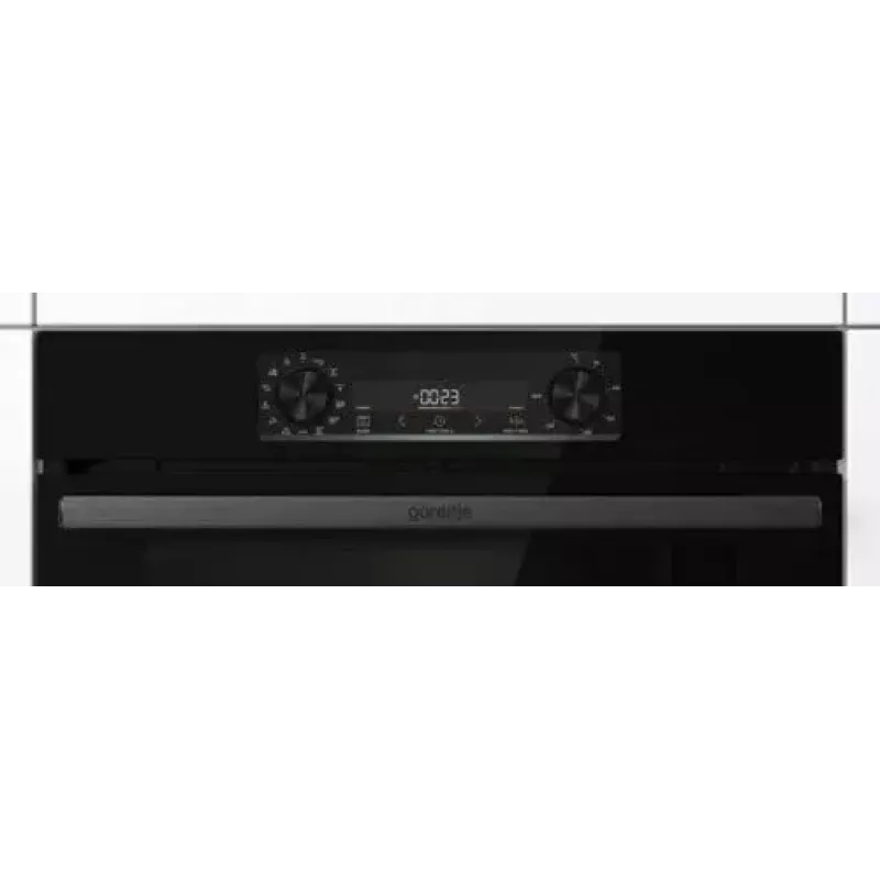 Horno empotrable Gorenje BOS6737E06FBG — 77 L multifunción, EcoClean, vapor, aire caliente, control mecánico, 59,5×59,5 cm, negro