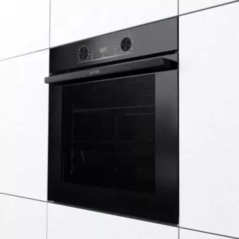 Horno empotrable Gorenje BOS6737E06FBG — 77 L multifunción, EcoClean, vapor, aire caliente, control mecánico, 59,5×59,5 cm, negro