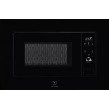 Microondas empotrable Electrolux LMS2203EMK, 700 W, 5 niveles de potencia, plato giratorio de 24,5 cm, indicador LED, interior de acero inoxidable, negro