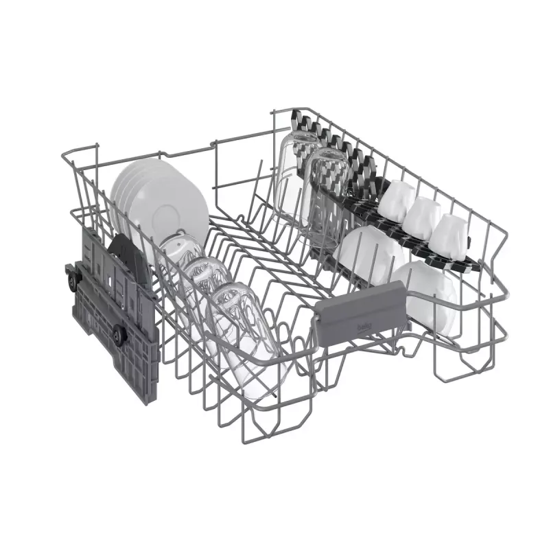 Lavavajillas slim Beko BDFS15020X, 10 cubiertos, 45 cm, 47 dB, 5 programas, motor inverter