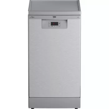Lavavajillas slim Beko BDFS15020X, 10 cubiertos, 45 cm, 47 dB, 5 programas, motor inverter