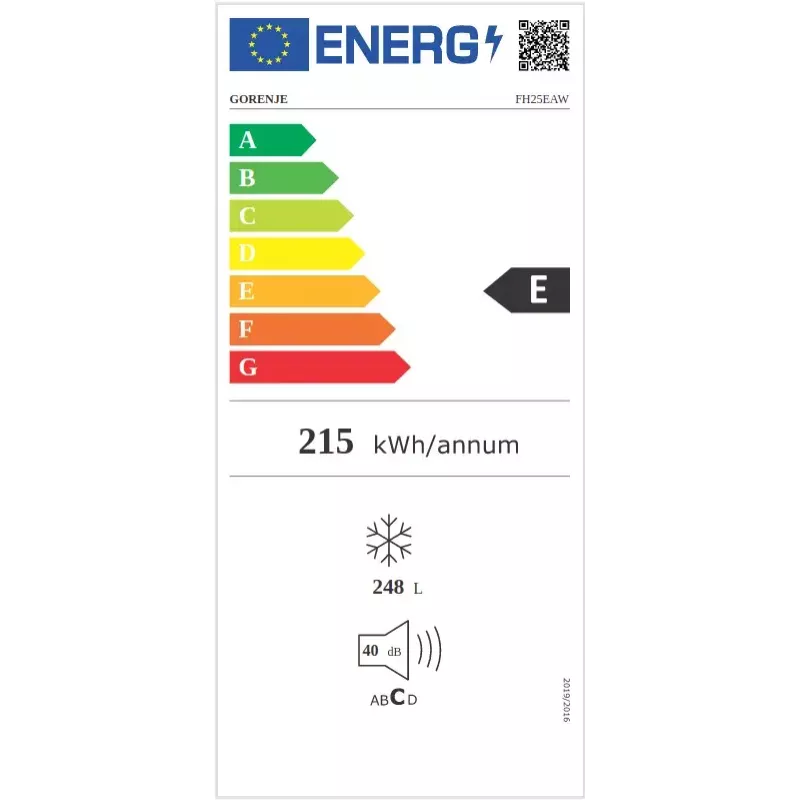 Arcón congelador Gorenje FH25EAW Independiente 248 L Blanco