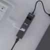 Hub USB-C SAVIO AK-57 con 3× USB-A, RJ-45 Gigabit Ethernet (5000 Mbit/s), aluminio gris