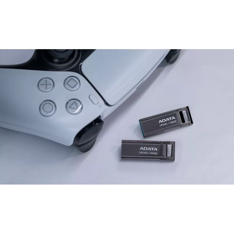 Memoria USB ADATA UR340 128 GB USB Type-A 3.2 Gen 2, carcasa de metal, negra