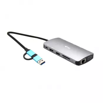 i-tec USB 3.0 USB-C/Thunderbolt 3x Display Metal Nano Dock con LAN + Power Delivery 100 W