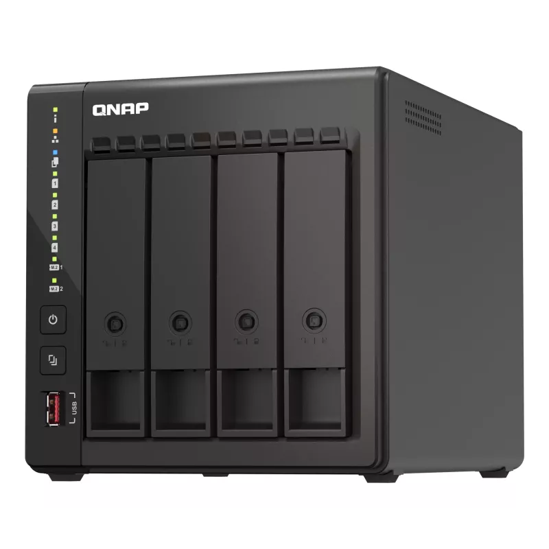 QNAP TS-453E NAS Torre Intel® Celeron® J6412 8 GB 0 TB QNAP QTS Negro