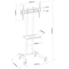 Techly ICA-TR23 soporte de TV móvil con ruedas, 32-70 pulgadas, 40 kg, con estante
