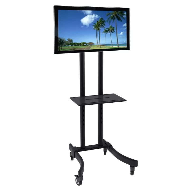 Techly ICA-TR23 soporte de TV móvil con ruedas, 32-70 pulgadas, 40 kg, con estante