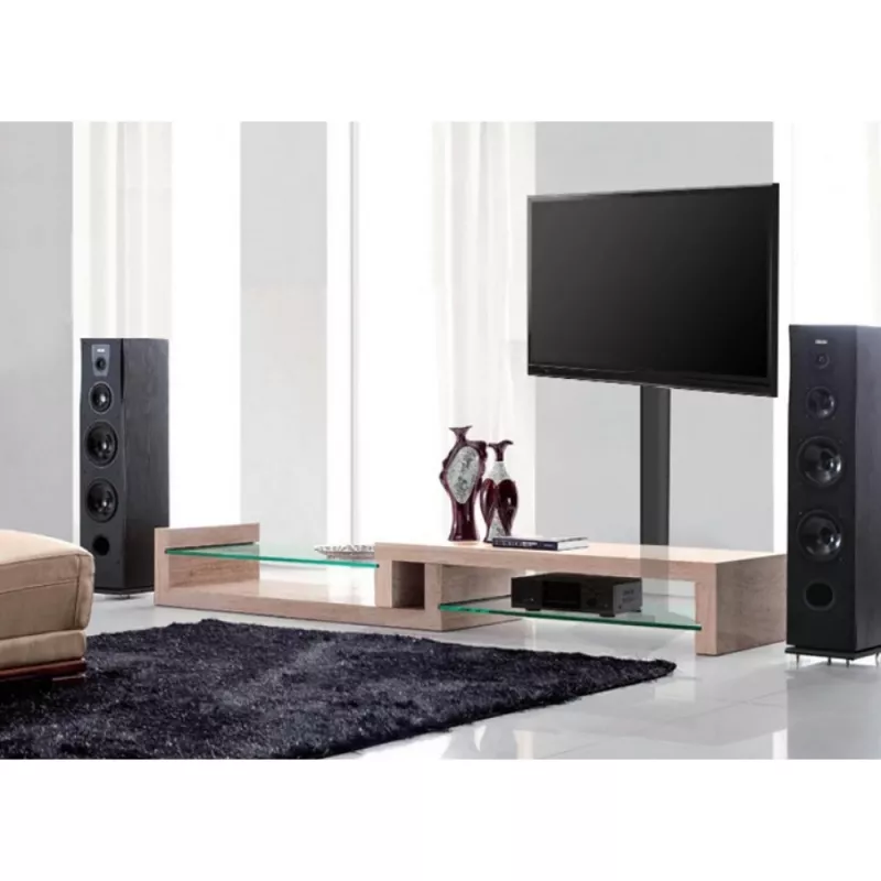 Soporte de suelo para TV TECHLY ICA-TR27 para 32–55 pulgadas (81,3–139,7 cm), VESA 100x100–600x400, inclinación -15–0°, carga máx. 40 kg, negro