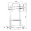 Soporte de suelo portátil TECHLY Signage Display Mount ICA-TR31 para pantallas de 55–120 pulgadas, VESA 1200x600, carga máx. 150 kg, negro