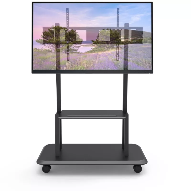 Soporte de suelo portátil TECHLY Signage Display Mount ICA-TR31 para pantallas de 55–120 pulgadas, VESA 1200x600, carga máx. 150 kg, negro