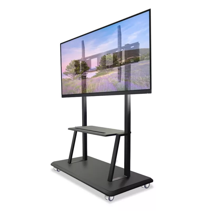Soporte de suelo portátil TECHLY Signage Display Mount ICA-TR31 para pantallas de 55–120 pulgadas, VESA 1200x600, carga máx. 150 kg, negro