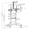 Techly Carro de suelo de acero con soporte ajustable en altura para TV de 60'' a 100''