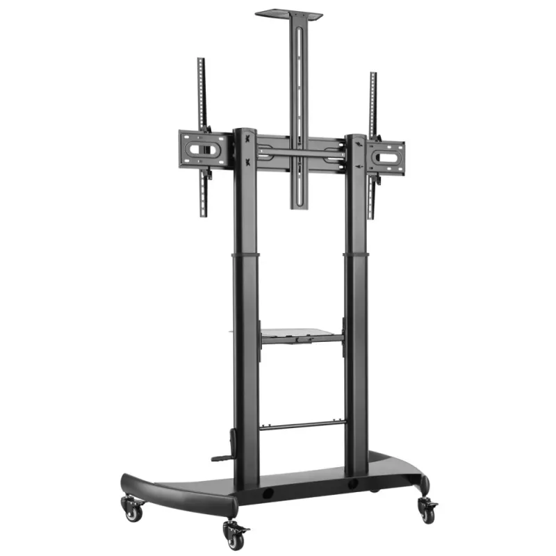 Techly Carro de suelo de acero con soporte ajustable en altura para TV de 60'' a 100''