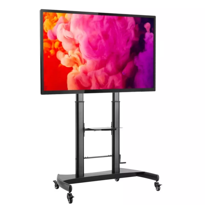 Techly Carro de suelo de acero con soporte ajustable en altura para TV de 60'' a 100''
