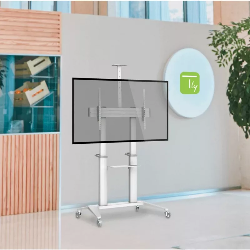 Techly ICA-TR49W Carro/Soporte multimedia blanco para pantalla plana
