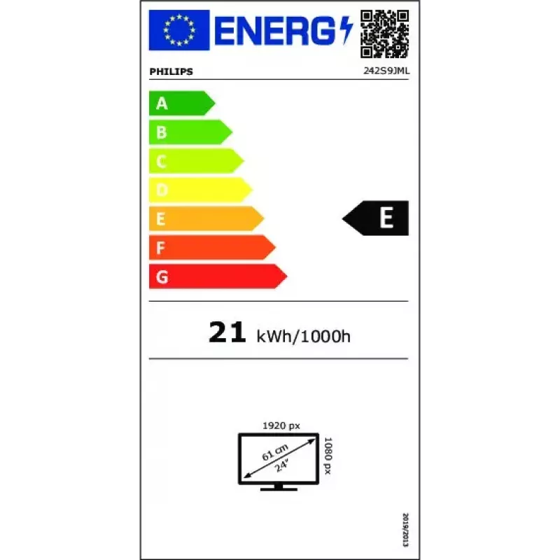 Monitor Philips S Line 242S9JML/00 61 cm (24 inch) 1920 x 1080 píxeles Full HD LCD negro