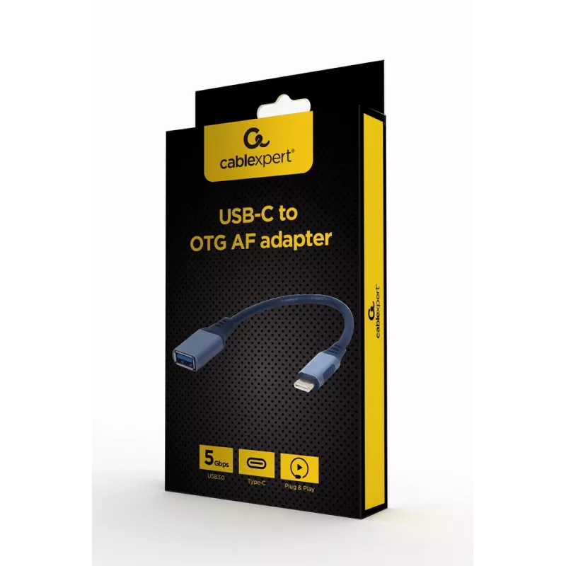 GEMBIRD Cable USB 3.0 OTG Type-C a USB Type-A (CM/AF), gris espacial