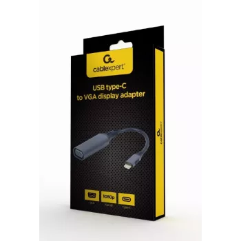 GEMBIRD Adaptador de pantalla USB Type-C a VGA, 15 cm, gris espacial