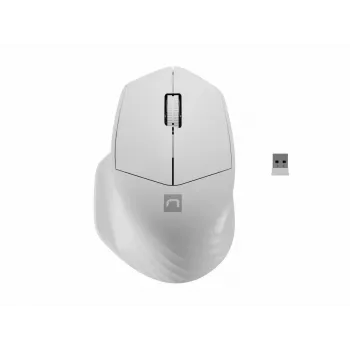 Ratón óptico inalámbrico Bluetooth NATEC Siskin 2 — 1600 DPI, Bluetooth 5.0, para diestros, blanco