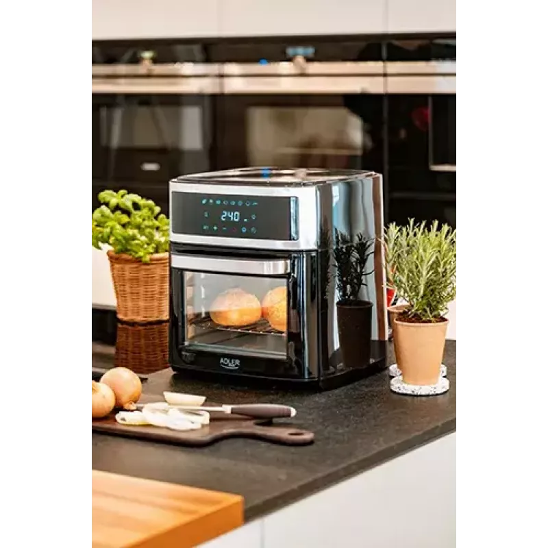 Adler AD 6309 horno freidora de aire, 13 l, 1700 W, acero inoxidable / negro