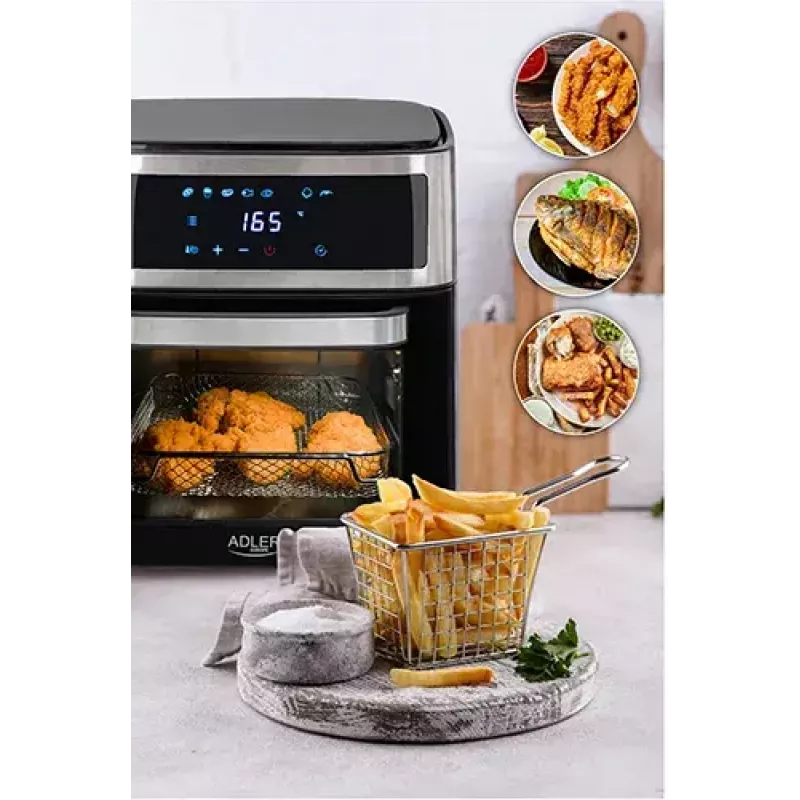 Adler AD 6309 horno freidora de aire, 13 l, 1700 W, acero inoxidable / negro