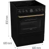 Cocina independiente Gorenje GECS6B71CLB Eléctrica Placa vitrocerámica Negro