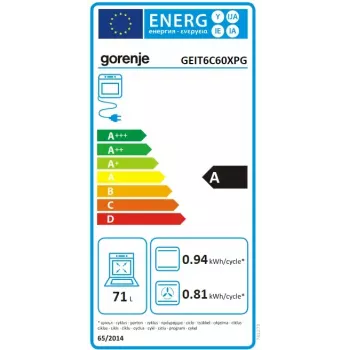 Cocina independiente Gorenje GEIT6C60XPG Eléctrica Placa de inducción 4 zonas
