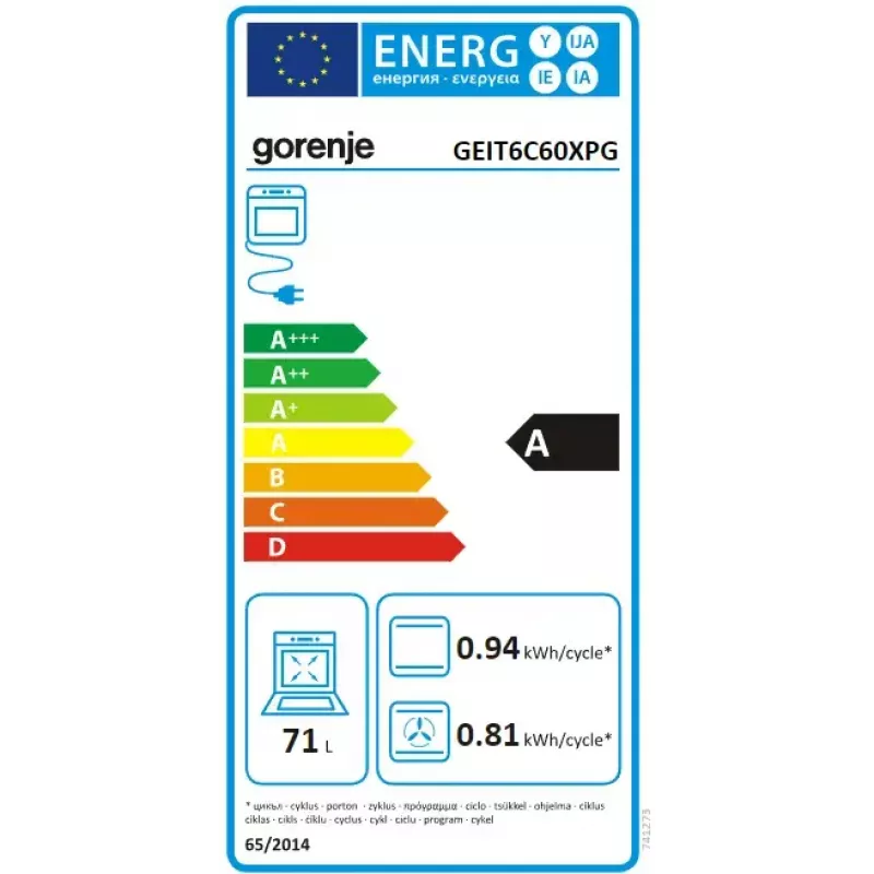 Cocina independiente Gorenje GEIT6C60XPG Eléctrica Placa de inducción 4 zonas