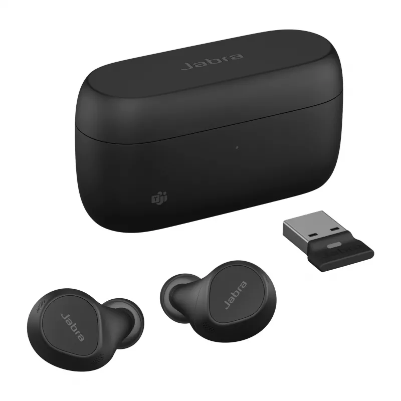 Jabra Evolve2 Buds - USB-A MS, Inalámbrico, Oficina/Callcenter, 5,4 g, Auriculares, Negro
