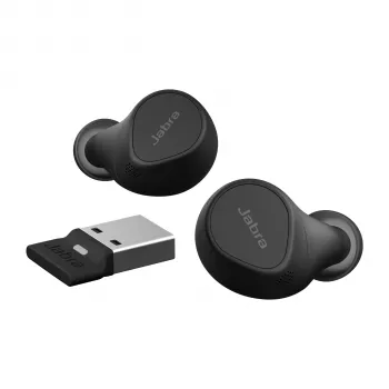 Jabra Evolve2 Buds - USB-A MS Wireless Charging Pad, True Wireless Stereo (TWS), Llamadas/Música, 5.4 g, Auriculares, Negro