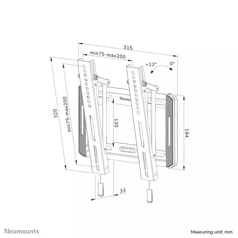 Soporte de pared para TV Neomounts WL35-550BL12 Max 40kg 24-55in Negro