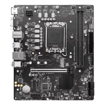 Placa base MSI PRO H610M-E DDR4 LGA 1700 micro ATX, Intel H610, 2x DDR4 DIMM, max 64GB, M.2, 4x SATA III, HDMI 2.1
