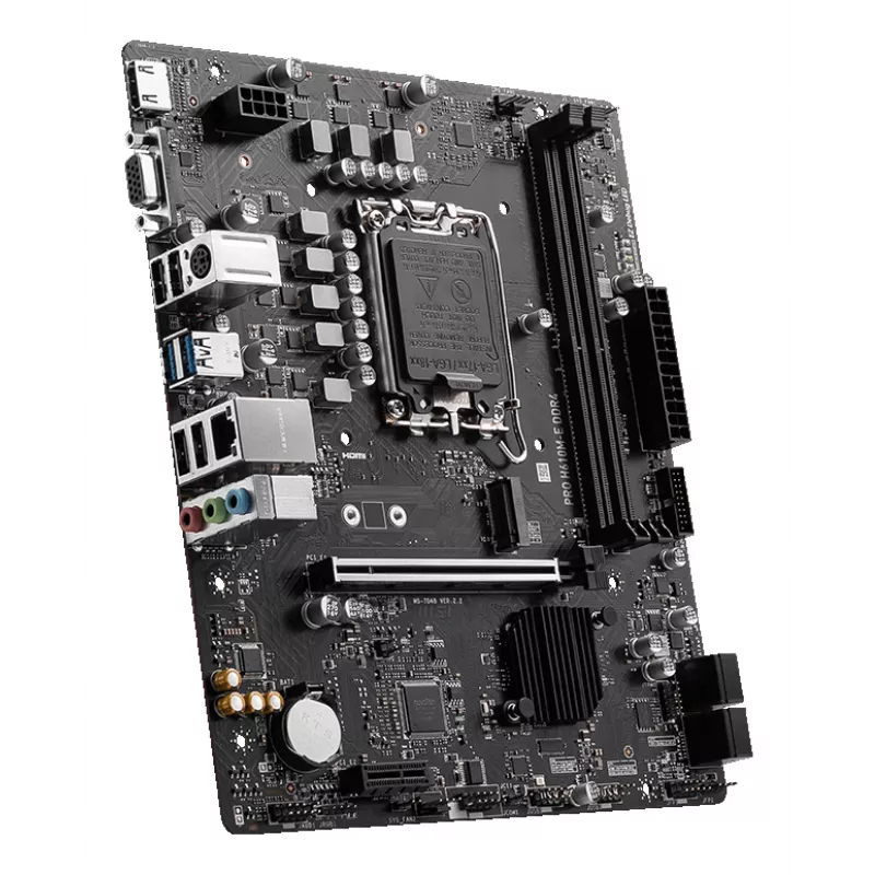 MSI PRO H610M-E DDR4 placa base, LGA1700, micro ATX, Intel H610, 2x DDR4 DIMM, máx. 64GB, M.2, 4x SATA III, HDMI, USB 3.2 Gen 1, Gigabit LAN