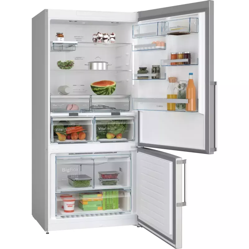 Frigorífico combi Bosch Serie 6 KGN86AIDR, independiente, 631 L total (479 L frigorífico / 152 L congelador), acero inoxidable, NoFrost