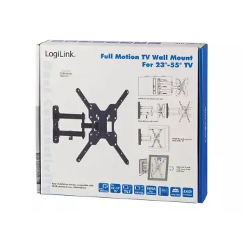 LogiLink BP0016 Soporte de pared para TV, 23-55 pulgadas, inclinable/giratorio, máx. 30 kg